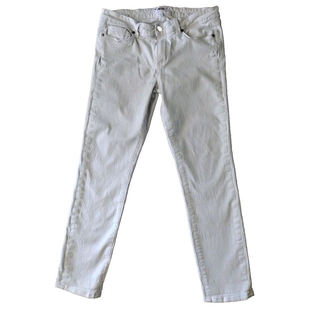 Paige Jeans Women's Size 30 White Light Wash Coin Pocket Denim Skinny Leg Casual